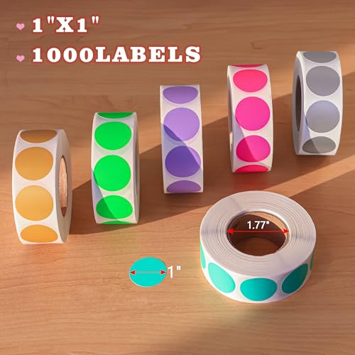 1" Aqua Round Color Coding Circle Dot Label, 1000 Stickers in Dispenser Box - color: Aqua, size: 1 Roll-1000PCS