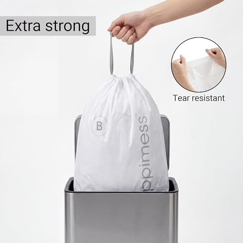 happimess 20-Count Unscented 5.3 Gal Trash Bags, White - color: White, size: 20 Count (Pack of 1)