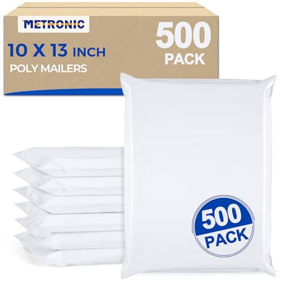 Metronic Poly Mailers 10x13 500 Pack Bulk Small Shipping Bags for Business - color: White, size: 10x13 500PC