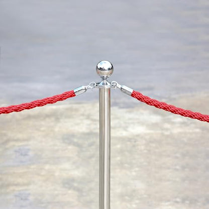 PATIKIL Stanchion Rope, 1.2m/3.9Ft Barrier Rope Twisted Post Ropes for Posts Stands Queue Divider Crowd Control of Hotel, Red Golden - color: Red, Golden, size: 3.9Ft