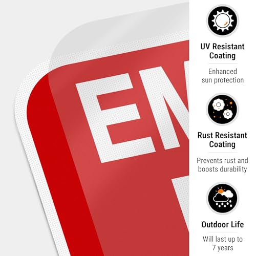 Emergency Exit Only, Door Must Remain Closed Sign, - size: 12x18 Reflective
