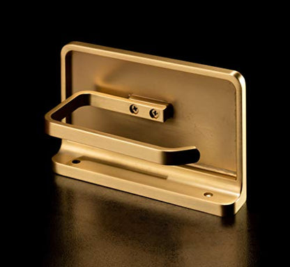 Linkaa Gold Toilet Paper Holder with Shelf,Wall Mount Toilet Tissue Holder - color: Brushed Brass