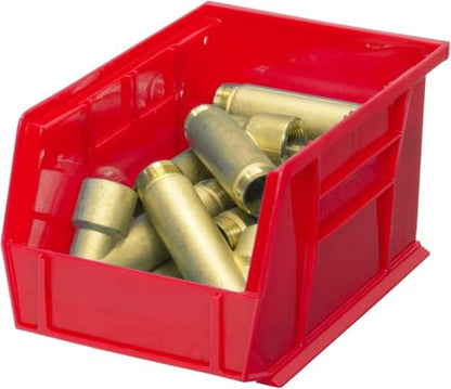 Akro-Mils 30237 AkroBins Plastic Storage Bins, 9"x6"x5", Red, 12-Pack - color: Red