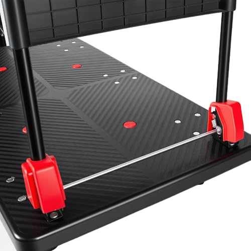 1800 lb Folding Platform Truck Cart with 6" Silent TPR Wheels, Heavy Duty Flatbed Push Cart Dolly, Foldable Moving Utility Cart for Warehouse Garage Office Home, Black - color: 1800 Lb - 51.5" X 25.5"