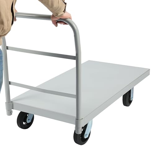 ECOTRIC Heavy-Duty Platform Truck Cart 2500 LBS Capacity Steel Flatbed