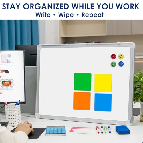 Whiteboard Set, 24x18 in White Board Dry Erase for Wall with Magnetic Notes - size: 24x18"