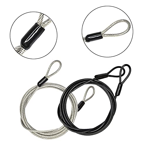 100CM/3.3ft 3mm Outdoor Travel Security Cable Lock,Braided Steel Coated Safety Cable Luggage Lock,Safety Cable Wire Rope Double Loop Lightweight GOMRQING (2 Pack) - size: 3.3FT-2 Pack