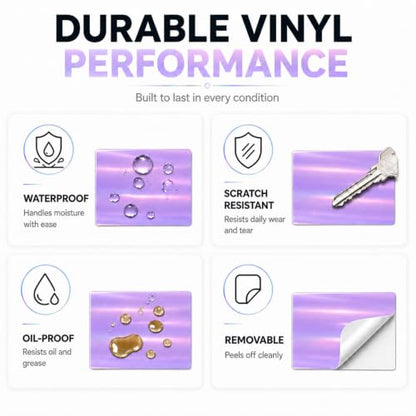 Holographic Purple Thermal Label 1 × 2 Inch Vinyl Sticker 200 PCS - color: Holographic Purple, size: 1 × 2 Inch