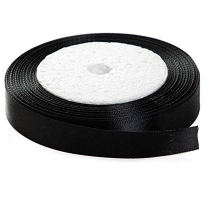 Black Satin Ribbon 1/2 Inch for Gift Wrapping, 50 Yards in Length - color: Black, size: 1/2"