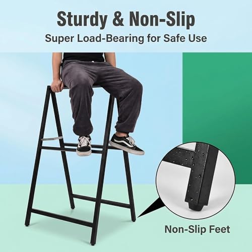 USCNC 2 Pack Heavy Duty A-Frame Sidewalk Sign 24 x 36 Inch, Portable Double-Sided Sandwich Board Slide-in Folding Metal Signboard (Frame only，No white board) - color: Black-2PACK Double-Sided