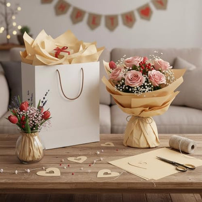 500 Sheets Kraft Tissue Paper Bulk 15 x 20 Inch for Fall Harvest Gift Bags - color: Khaki, size: 15 x 20 Inch, style: Classic