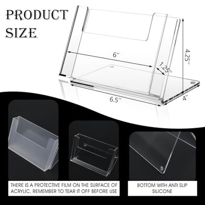 Threehoney 2 Pcs Clear Acrylic Postcard Holder 4 x 6 In Brochure Organizer - size: 4 x 6 Inch