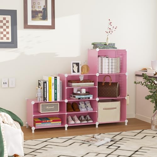 AWTATOS 6 Cube Closet Organizer Storage Shelves, Pink - color: Pink