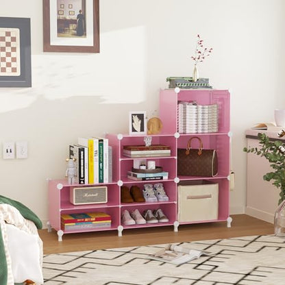 AWTATOS 6 Cube Closet Organizer Storage Shelves, Pink - color: Pink