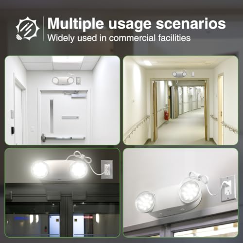 FREELICHT 4 Pack Led Emergency Lights with Round Head, 4FT Plug in Cord - size: 4 pack
