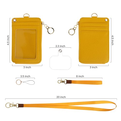MONDO DESIGNS 2-in-1 ID Badge Holder Lanyard Wallet - Yellow - color: Yellow