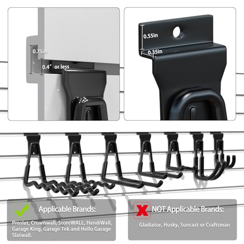 3-H Weedeater and String Trimmer Hanger 2 Pack, Heavy Duty Slatwall Hooks - size: 4