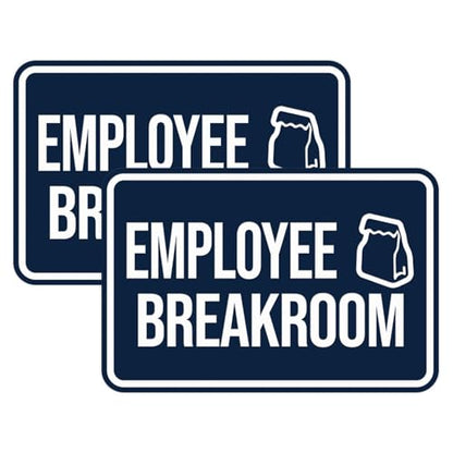 Classic Framed Employee Breakroom Sign (Navy Blue/White) - Small 2 Pack - color: Navy Blue / White, size: 4 x 6" - Small (2 Pack)