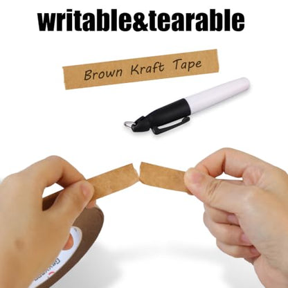GEYYANG Brown Kraft Tape, 3/5in x 180ft Self Adhesive Frame Backing Tape