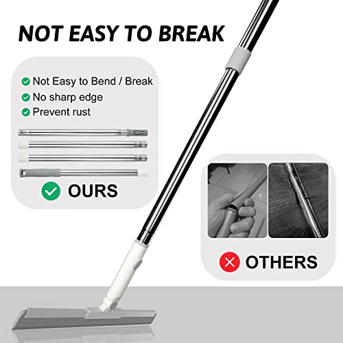 Floor Squeegee, Squeegee Broom for Floor with 62" Long Handle, Shower Squeegee for Tile Shower Walls,Garage, Deck, Bathroom, Glass,Window, Concrete Floor - size: 12"