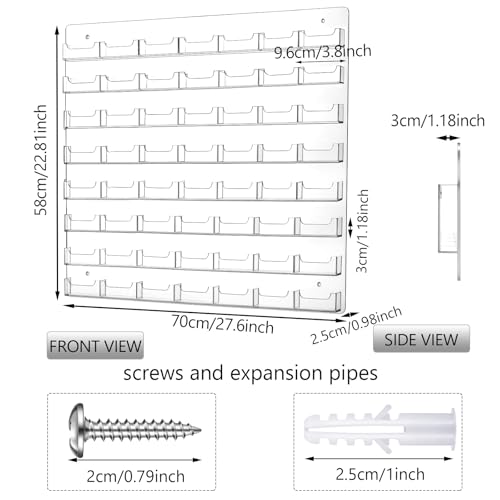 Hillban Acrylic Business Card Holder Wall Mount Office, 56 Pockets - size: 56 Pockets