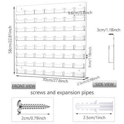 Hillban Acrylic Business Card Holder Wall Mount Office, 56 Pockets - size: 56 Pockets