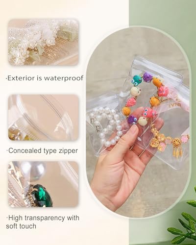 30Pcs Anti Tarnish Jewelry Bags Clear Pvc Jewelry Storage Pouches with Zipper Plastic Packing for Earrings (Pvc Bracelet Bags Large 5.9x5.9 in) - color: 30Pcs Pvc Bracelet Bags Large 5.9x5.9 in