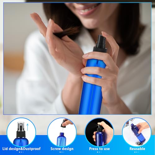 Eccliy 32 Pcs 8 oz Spray Bottles Fine Mist, Blue, Clear - color: Blue, style: Clear
