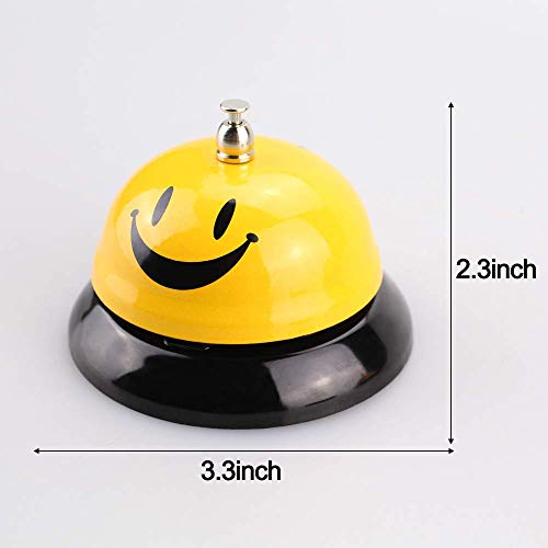 EMDMAK Call Bell, Service Bell for The Porter Kitchen Restaurant Bar Classic Concierge Hotel (3.35 Inch Diameter) (2 Pack)(Yellow) - size: 2 Pack