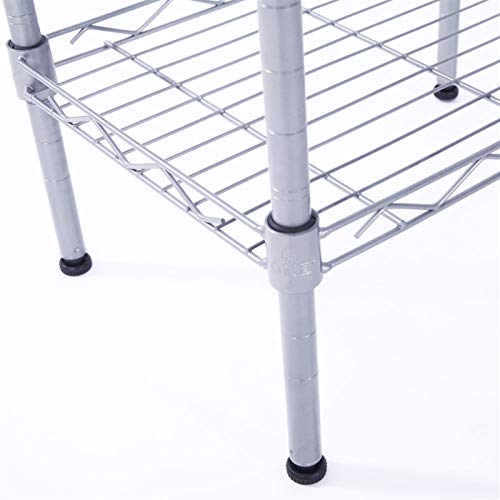 4-Tier Adjustable Storage Shelves Unit,Wire Shelving Units Metal Storage Rack, for Pantry, Garage, Kitchen,13.7Wx9.8Dx31.5H Inchs,Silver