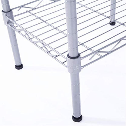 4-Tier Adjustable Storage Shelves Unit,Wire Shelving Units Metal Storage Rack, for Pantry, Garage, Kitchen,13.7Wx9.8Dx31.5H Inchs,Silver