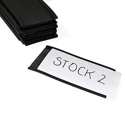 SmartSign (10-Pack) Magnetic C Channel Card Label Holders - 3" x 6" Metal Racks and Shelf Label Holders with Paper Inserts - size: 3" x 6" pack of 10