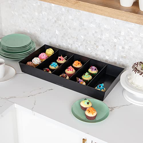 Mind Reader Snack Tray, Countertop Organizer, Snack Tray, Pantry, Breakroom, Kitchen, Black - color: Black