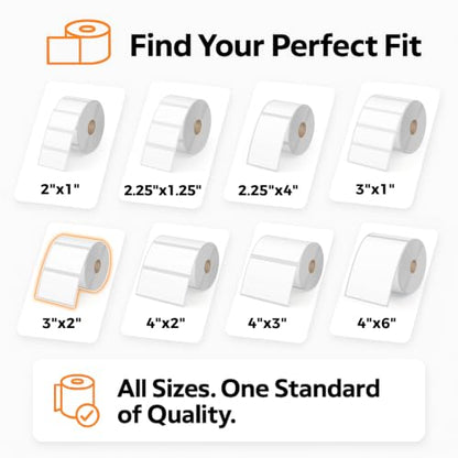 3" x 2" Direct Thermal Shipping Labels, 12 Rolls-700/Roll, 1" Core - size: 3" x 2" -12 Rolls ( 8400 Labels )