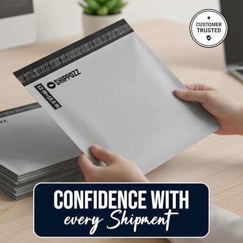 Shippozz 12x15.5 Poly Mailers 100 Pack, Durable Waterproof Polymailers for Shipping Clothes, Self Seal Mailing Bags for Small Business Packaging Supplies, Mailing Envelopes for Books, and Accessories - size: 12 x 15.5 (100pcs)