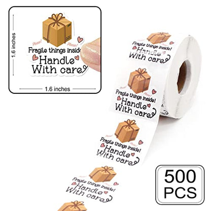 Handle with Care Fragile Stickers for Shipping - style: With Care