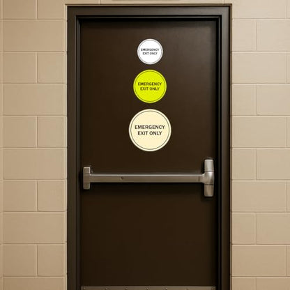 Signs ByLITA Circle Emergency Exit Only Sign (Black/Gold) - Small 1 Pack - color: Black Gold, size: 4 x 4" - Small (1 Pack)