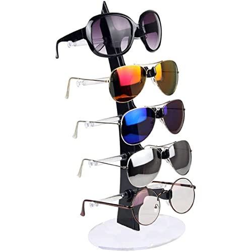 Acrylic Eyeglasses Frame Riser Display Stand Sunglasses Rack Sunglasses Rack Holder Acrylic Eyewear Display Stand Holder(5 Frames for Each Holder) - color: Black+White