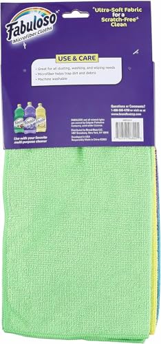 Fabuloso Microfiber Cleaning Cloths for Home & Car, 13x13, 8 Ct, 2-Pack - color: Rainbow, size: 8 Count (Pack of 2)