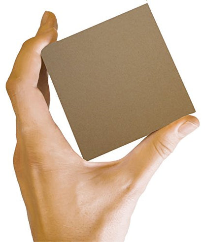 150 Sheets Chipboard 20pt (Point) 4 X 4 Inches Light Weight Square Size .020 Caliper Thick Cardboard Craft|Ship Brown Kraft Paper Board - size: 4X4 Sheets