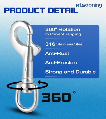 5PCS Single Ended Swivel Eye Bolt Snap Hook,Heavy Duty Trigger Spring Clip