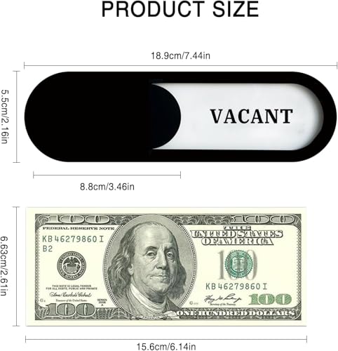 Meeting in Progress/Vacant Slider Sign, Acrylic, Black 7.4x2.2in - color: Vacant / Meeting in Progress, size: 1 PCS