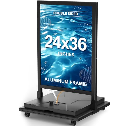 Heavy Duty Sign Holder Stand, 24"x36"Poster Stand with 4 Wheels(Frame Only)