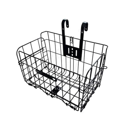 Folding Bike Front Basket Bicycle Wire Basket with Handles Easy Installation on Front Handlebar