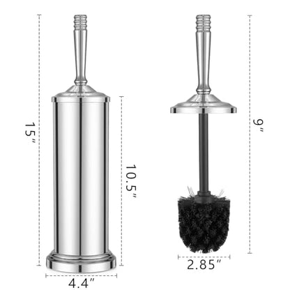 Chrome Toilet Brush and Holder Set，Toilet Bowl Brush and Holder - color: Chrome