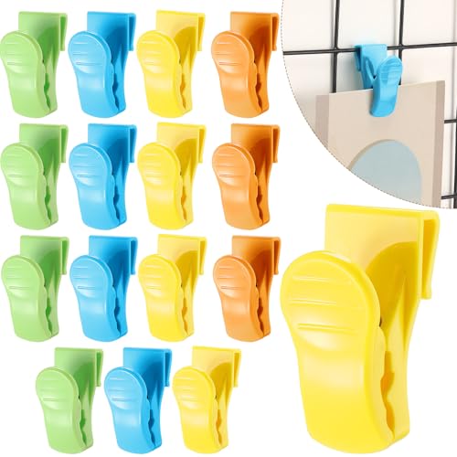 AmazingSpark 15 Pcs Gridwall Accessories Grid Wall Hooks Clips, Colorful - color: Colorful