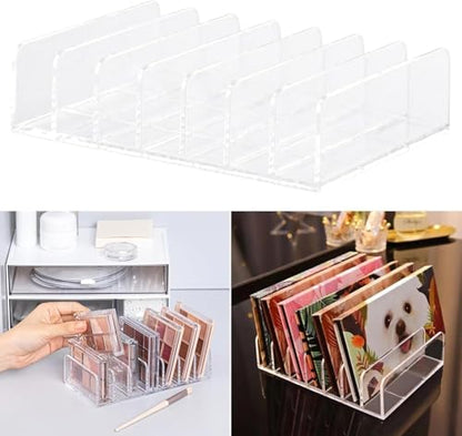 2 Pack Clear Stackable Makeup Palette Organizer Trays
