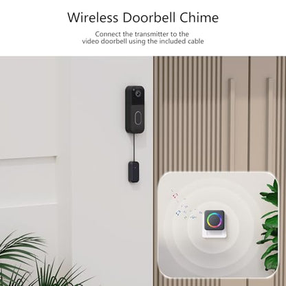 Wireless Doorbell Chime - Compatible with Blink Video Doorbell and Blink Video Doorbell (2nd Gen) (1 Video Doorbell Extender 1 Receiver）