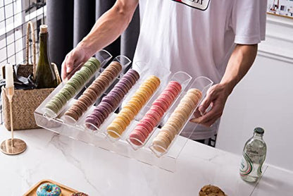 Acrylic Macaron Display Tray, Macaron Stand Cookie Display Stand with 6 Slots……