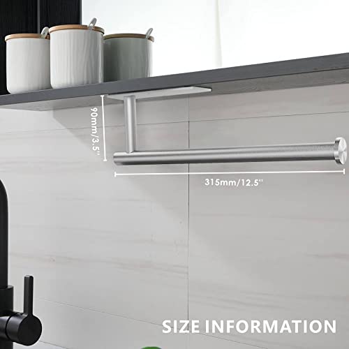 Paper Towel Holder - Eolax Under Cabinet Paper Towel Bar for Kitchen, Wall Mount Self Adhesive or Drilling Paper Towel Rack, 304 Stainless Steel (Brushed Nickel) - color: Brushed Nickel